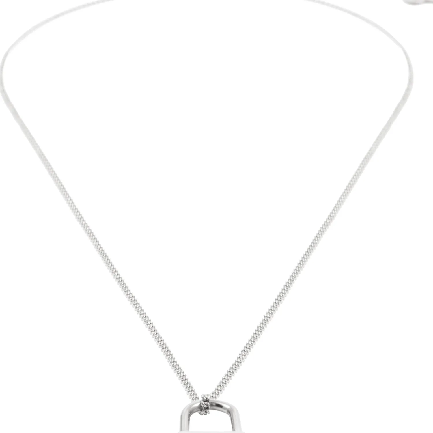 Filigrane Ketten | Hey Happiness Kette mit Schloss Anhänger in Silberfarbe Silver