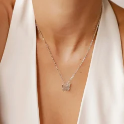 Filigrane Ketten | Hey Happiness Kette mit Schmetterling Anhänger Sterlingsilber Silver