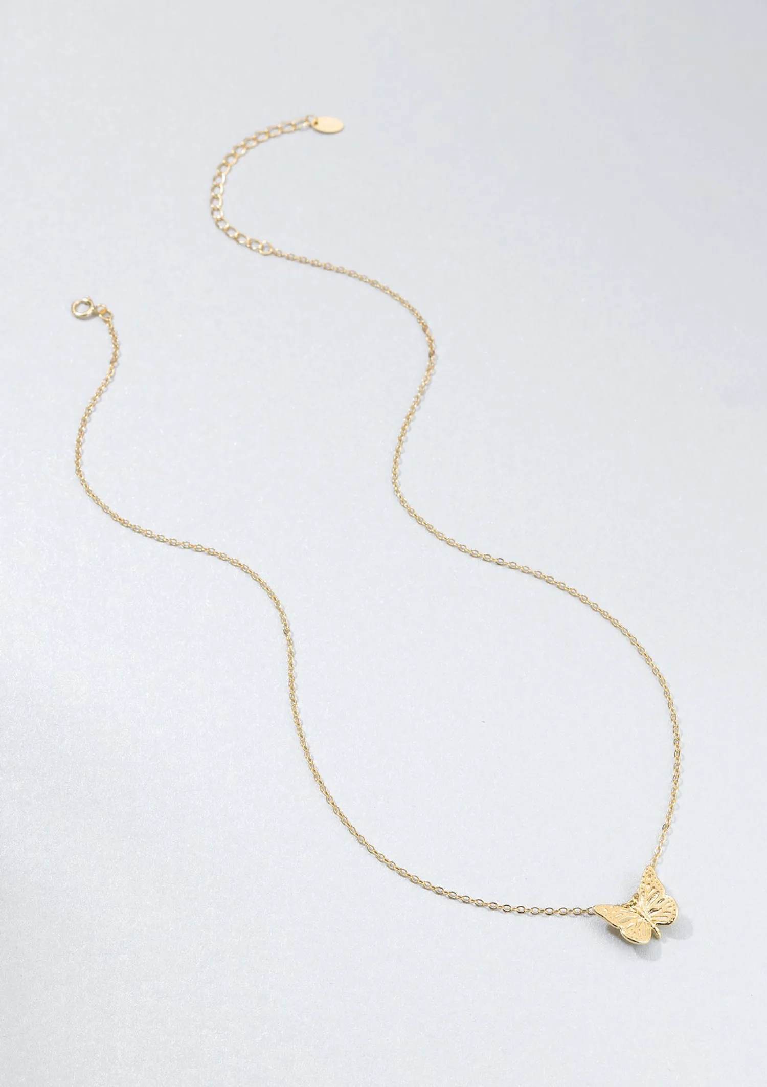 Filigrane Ketten | Hey Happiness Kette mit Schmetterling Anhänger Sterlingsilber in Gold