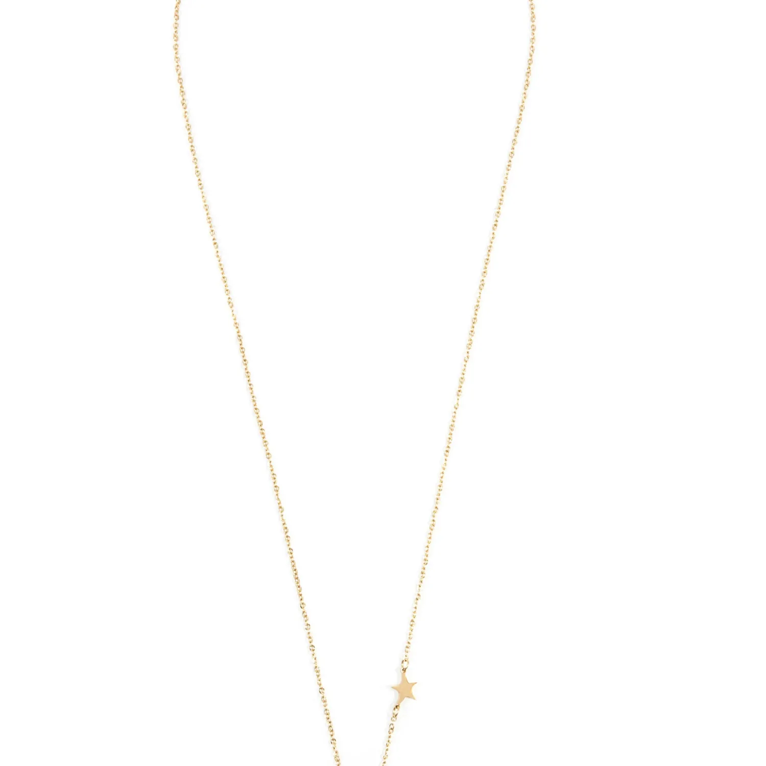 Filigrane Ketten | Hey Happiness Kette mit Stern und Mond Anhängern in farbe Gold