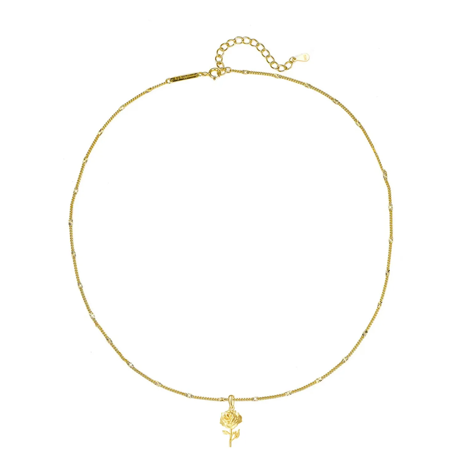 Filigrane Ketten | Hey Happiness Kette Rose Anhänger Sterlingsilber in Gold