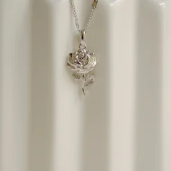 Filigrane Ketten | Hey Happiness Kette Rose Anhänger Sterlingsilber Silver