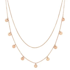 Filigrane Ketten | Hey Happiness Kette Strukturierter Kreis in Rosegold Rose Gold