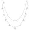 Filigrane Ketten | Hey Happiness Kette Strukturierter Kreis in Silberfarbe Silver