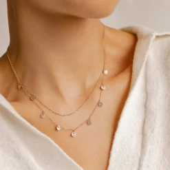 Filigrane Ketten | Hey Happiness Kette Strukturierter Kreis in Rosegold Rose Gold