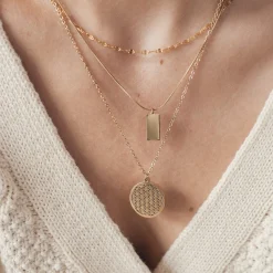 Filigrane Ketten | Hey Happiness Kette Viereck Anhänger Gold