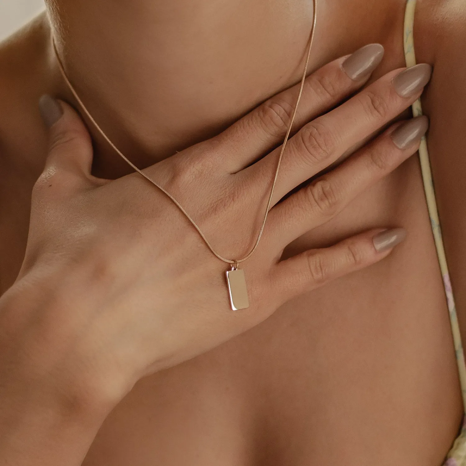 Filigrane Ketten | Hey Happiness Kette Viereck Anhänger Rosegold Rose Gold