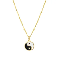 Filigrane Ketten | Hey Happiness Kette Yin Yang Anhänger Sterlingsilber in Gold