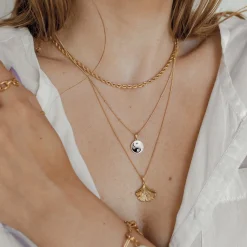Filigrane Ketten | Hey Happiness Kette Yin Yang Anhänger Sterlingsilber in Gold