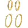 Earring Stack Sets | Creolen | Hey Happiness Klare Steine Creolen Ohrringe Set aus Sterlingsilber