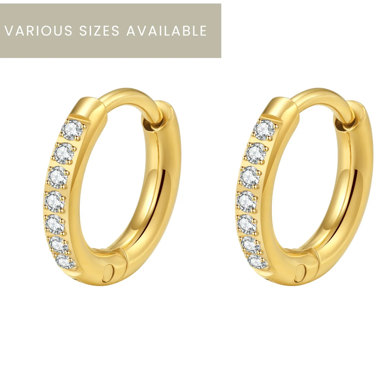 Creolen | Hey Happiness Klare Steine Creolen Ohrringe aus Edelstahl Gold