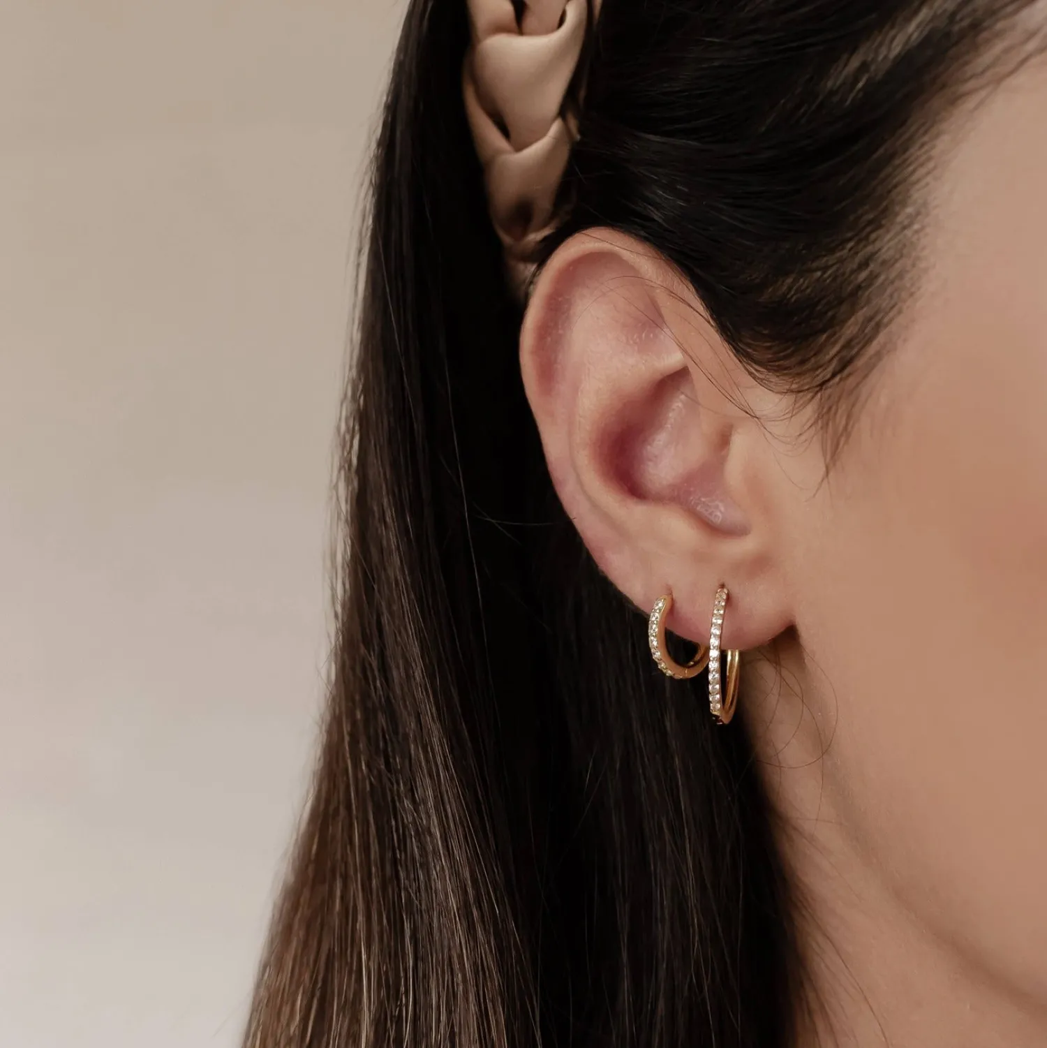 Earring Stack Sets | Creolen | Hey Happiness Klare Steine Creolen Ohrringe Set aus Sterlingsilber