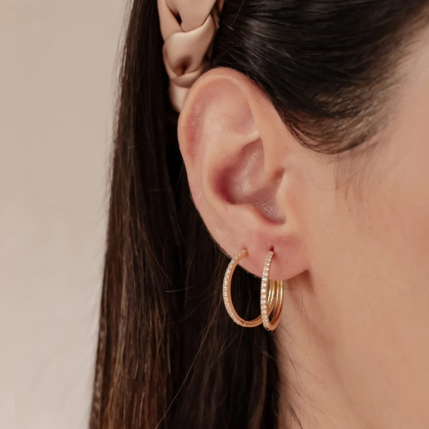 Creolen | Hey Happiness Klare Steine Creolen Ohrringe aus Sterlingsilber