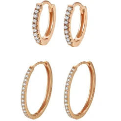Earring Stack Sets | Creolen | Hey Happiness Klare Steine Creolen Ohrringe Set aus Sterlingsilber