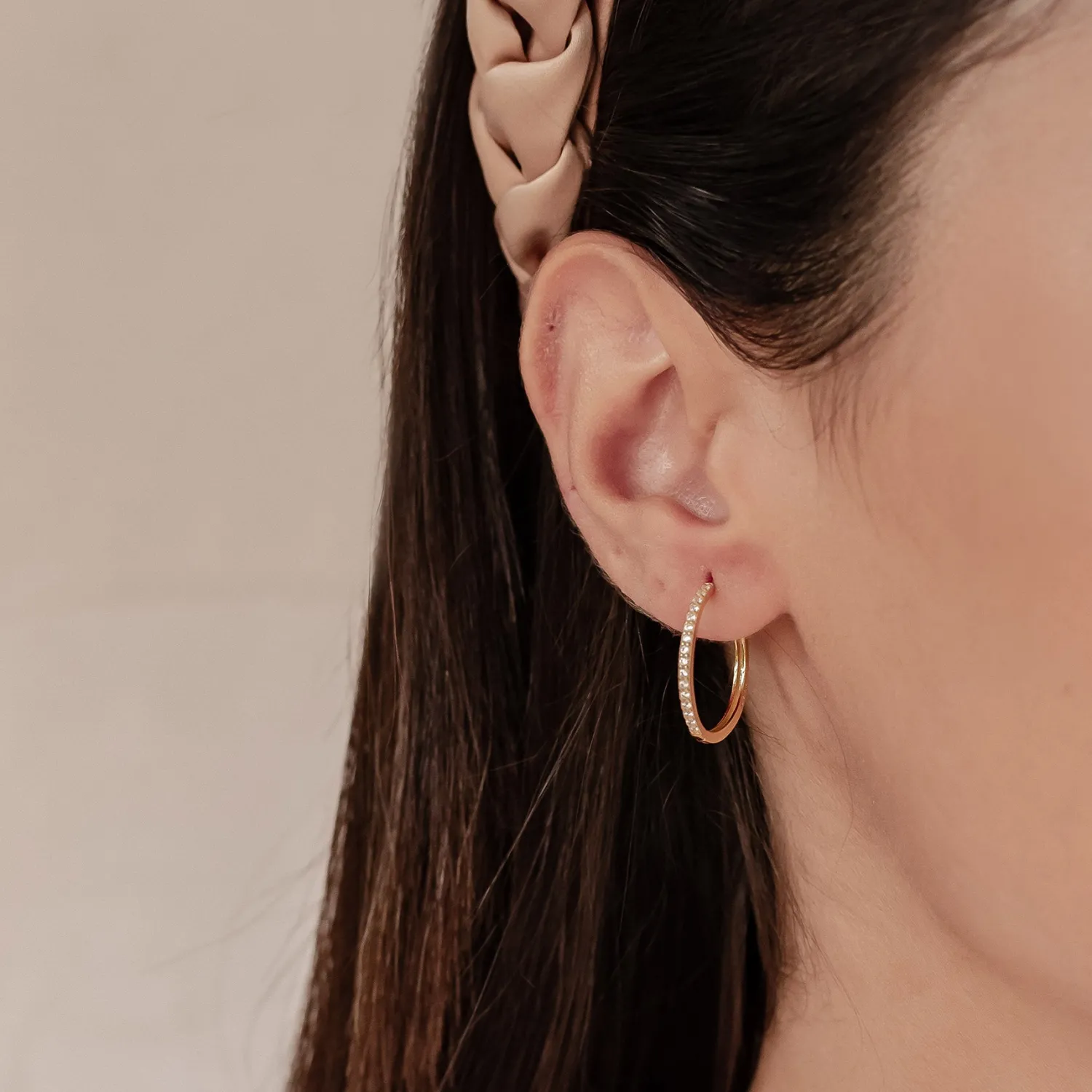 Creolen | Hey Happiness Klare Steine Creolen Ohrringe aus Sterlingsilber
