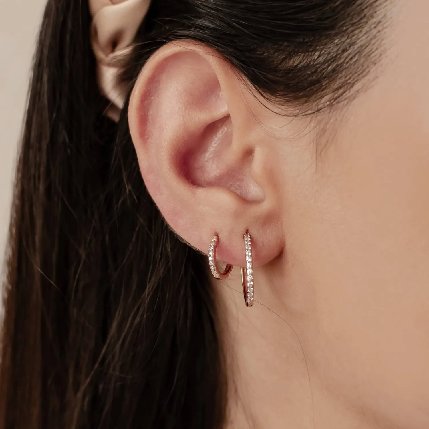 Earring Stack Sets | Creolen | Hey Happiness Klare Steine Creolen Ohrringe Set aus Sterlingsilber