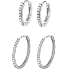 Earring Stack Sets | Creolen | Hey Happiness Klare Steine Creolen Ohrringe Set aus Sterlingsilber
