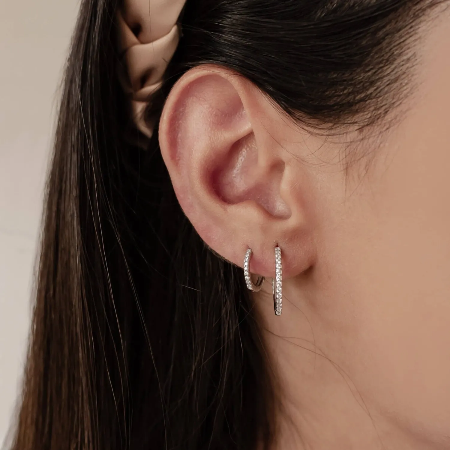Earring Stack Sets | Creolen | Hey Happiness Klare Steine Creolen Ohrringe Set aus Sterlingsilber