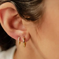 Earring Stack Sets | Creolen | Hey Happiness Klassische Band Creolen & Edelstein Huggie Ohrringe Set