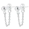 Ohrstecker | Hey Happiness Klassische Kette-Ohrstecker aus Sterlingsilber Silver