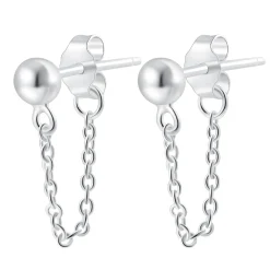 Ohrstecker | Hey Happiness Klassische Kette-Ohrstecker aus Sterlingsilber Silver