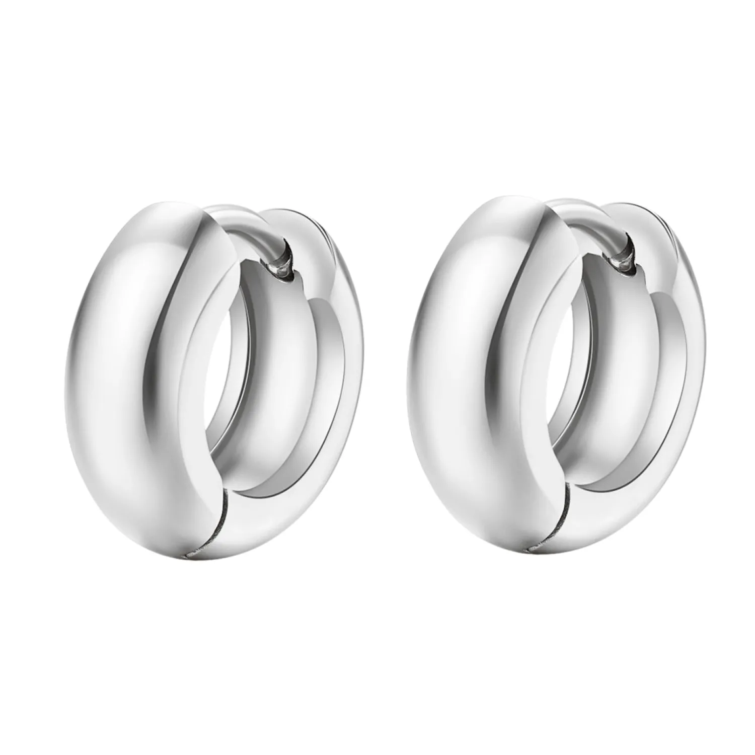 Creolen | Hey Happiness Kleine Chunky Creolen in Silberfarbe Silver