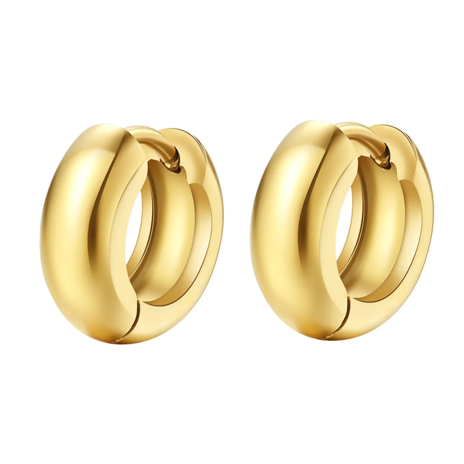 Creolen | Hey Happiness Kleine Chunky Creolen in farbe Gold