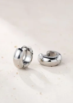 Creolen | Hey Happiness Kleine Chunky Creolen in Silberfarbe Silver