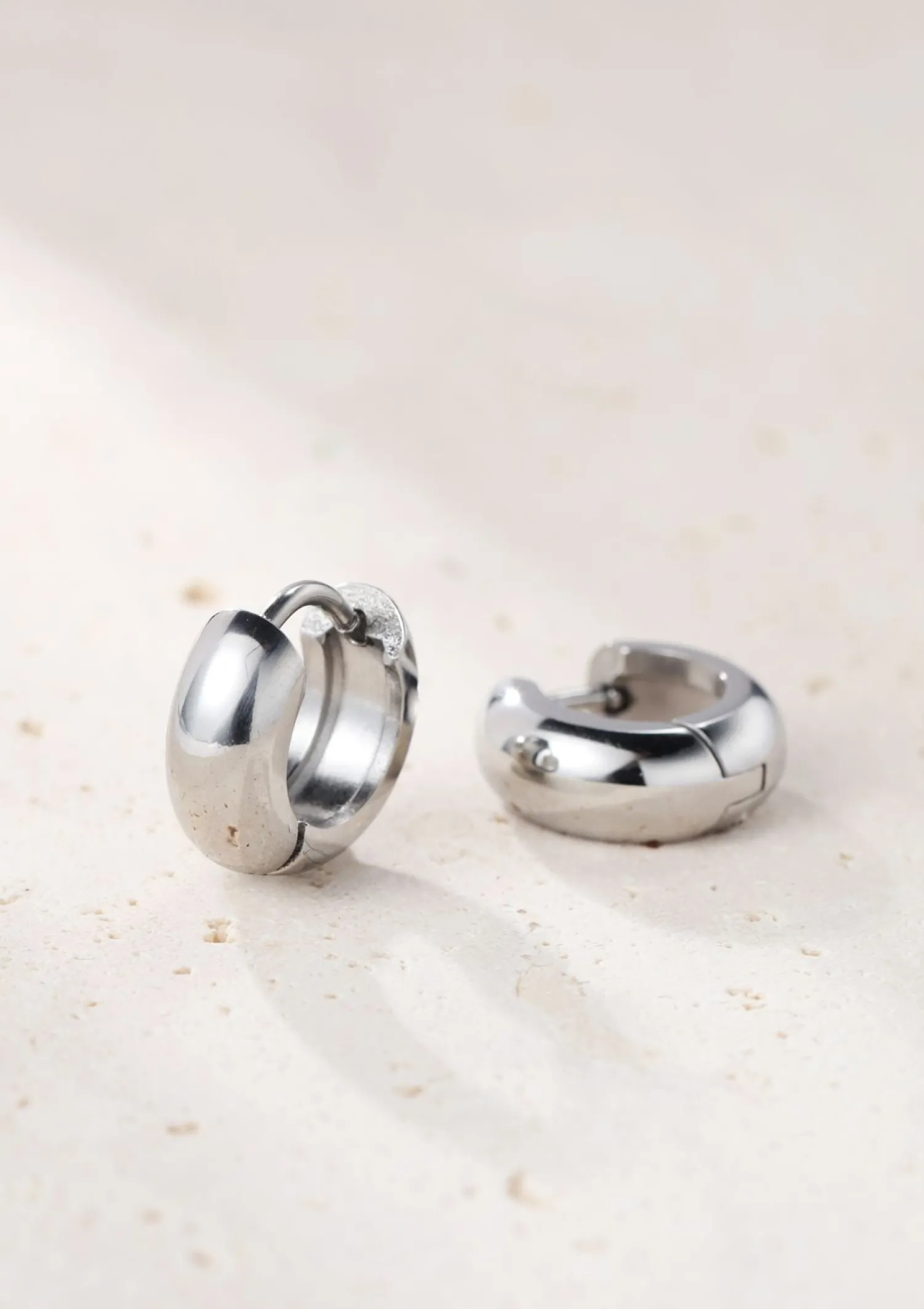 Creolen | Hey Happiness Kleine Chunky Creolen in Silberfarbe Silver