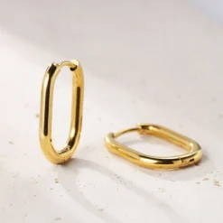Creolen | Hey Happiness Kleine Dünne Ovale Creolen in Goldfarbe