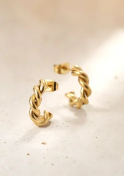 Creolen | Hey Happiness Kleine Gedrehte Creolen in Gold