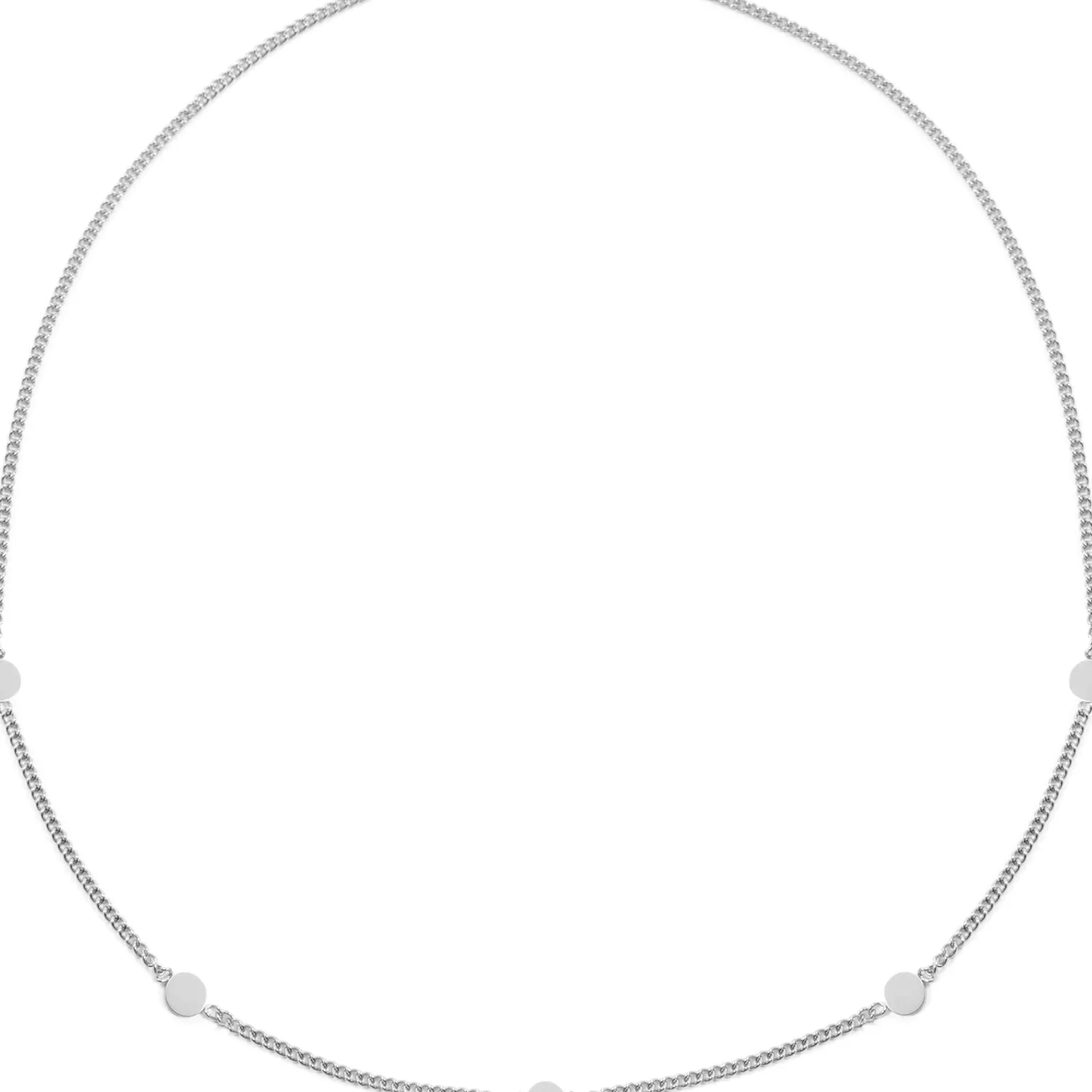 Filigrane Ketten | Hey Happiness Kleine Plättchen Kette in Silberfarbe Silver