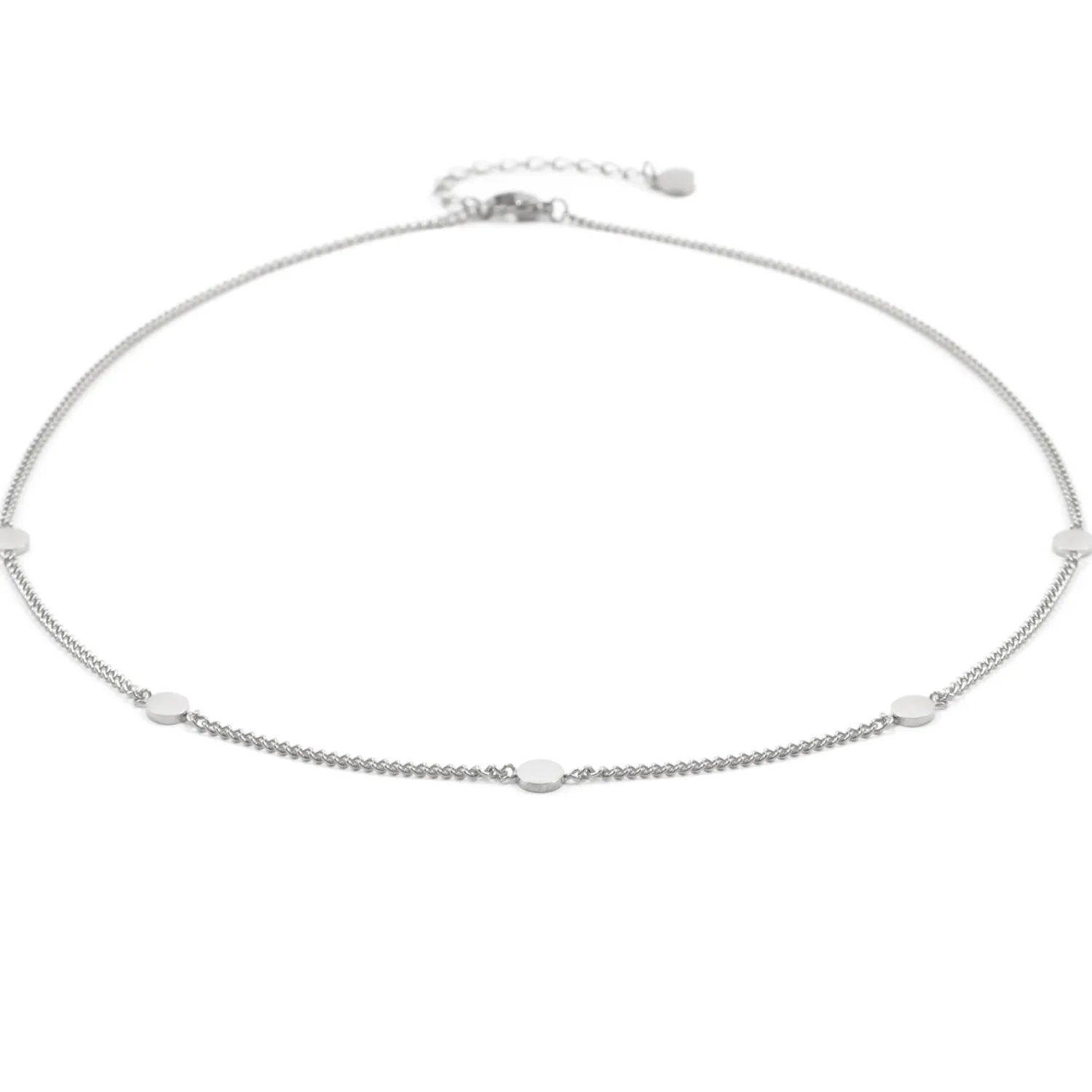 Filigrane Ketten | Hey Happiness Kleine Plättchen Kette in Silberfarbe Silver
