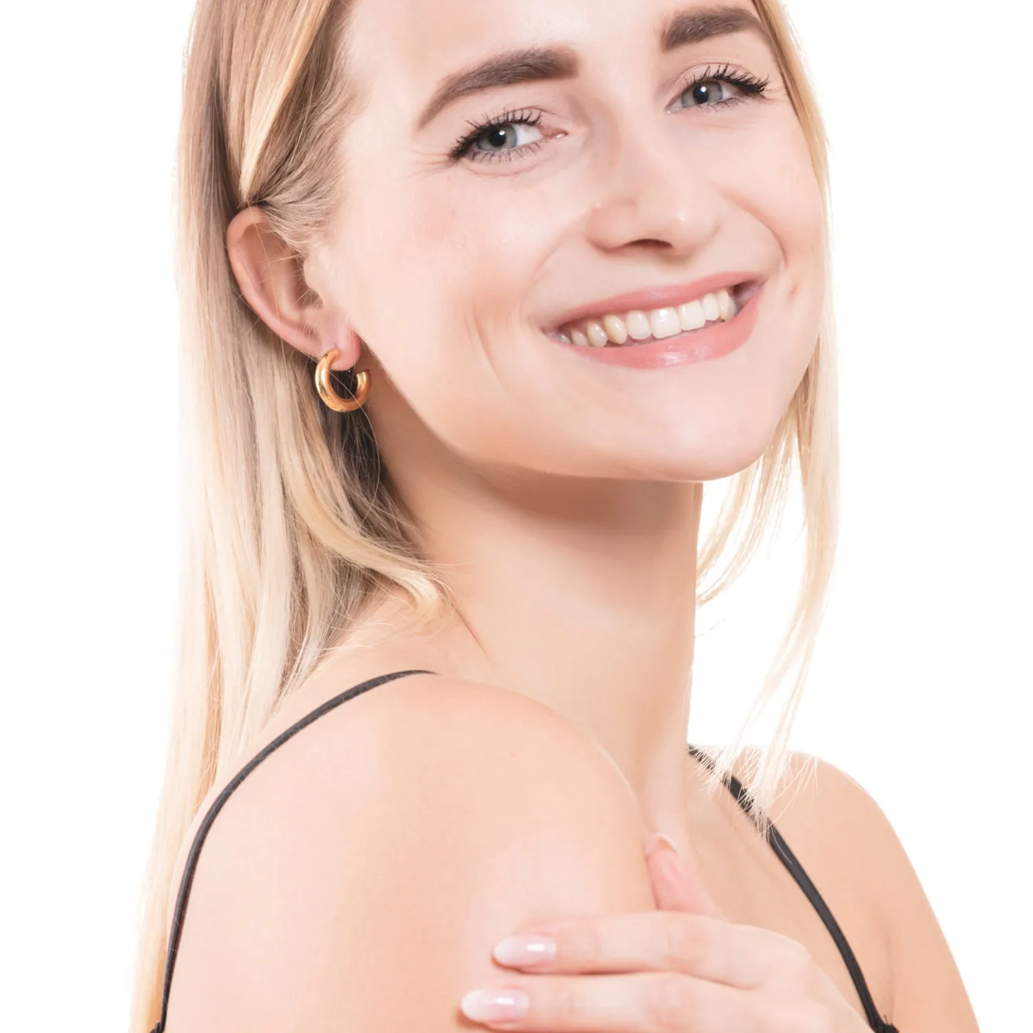 Creolen | Hey Happiness Kleine Runde Creolen Ohrringe in farbe Gold