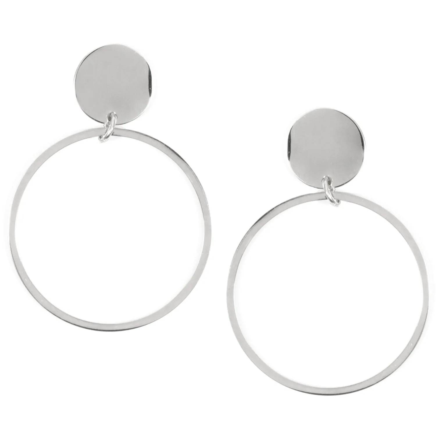 Creolen | Hey Happiness Kreis Ohrringe Creolen-Design in Silberfarbe Silver