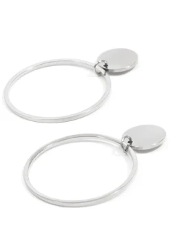 Creolen | Hey Happiness Kreis Ohrringe Creolen-Design in Silberfarbe Silver