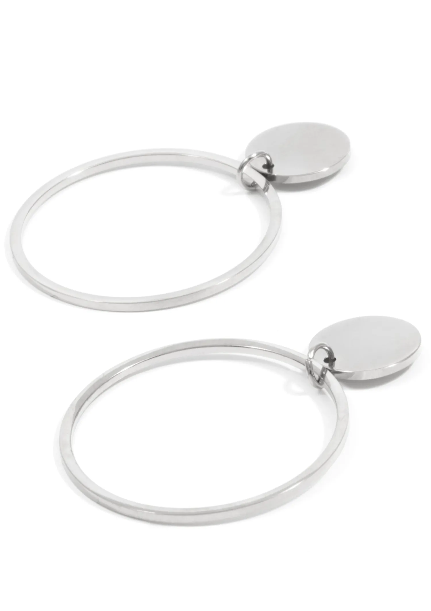 Creolen | Hey Happiness Kreis Ohrringe Creolen-Design in Silberfarbe Silver