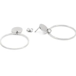 Creolen | Hey Happiness Kreis Ohrringe Creolen-Design in Silberfarbe Silver