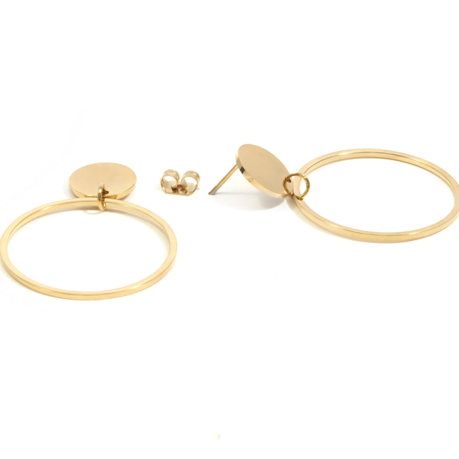 Creolen | Hey Happiness Kreis Ohrringe Creolen-Design in Silberfarbe Gold