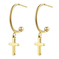 Creolen | Hey Happiness Kreuz Creolen farbe Gold