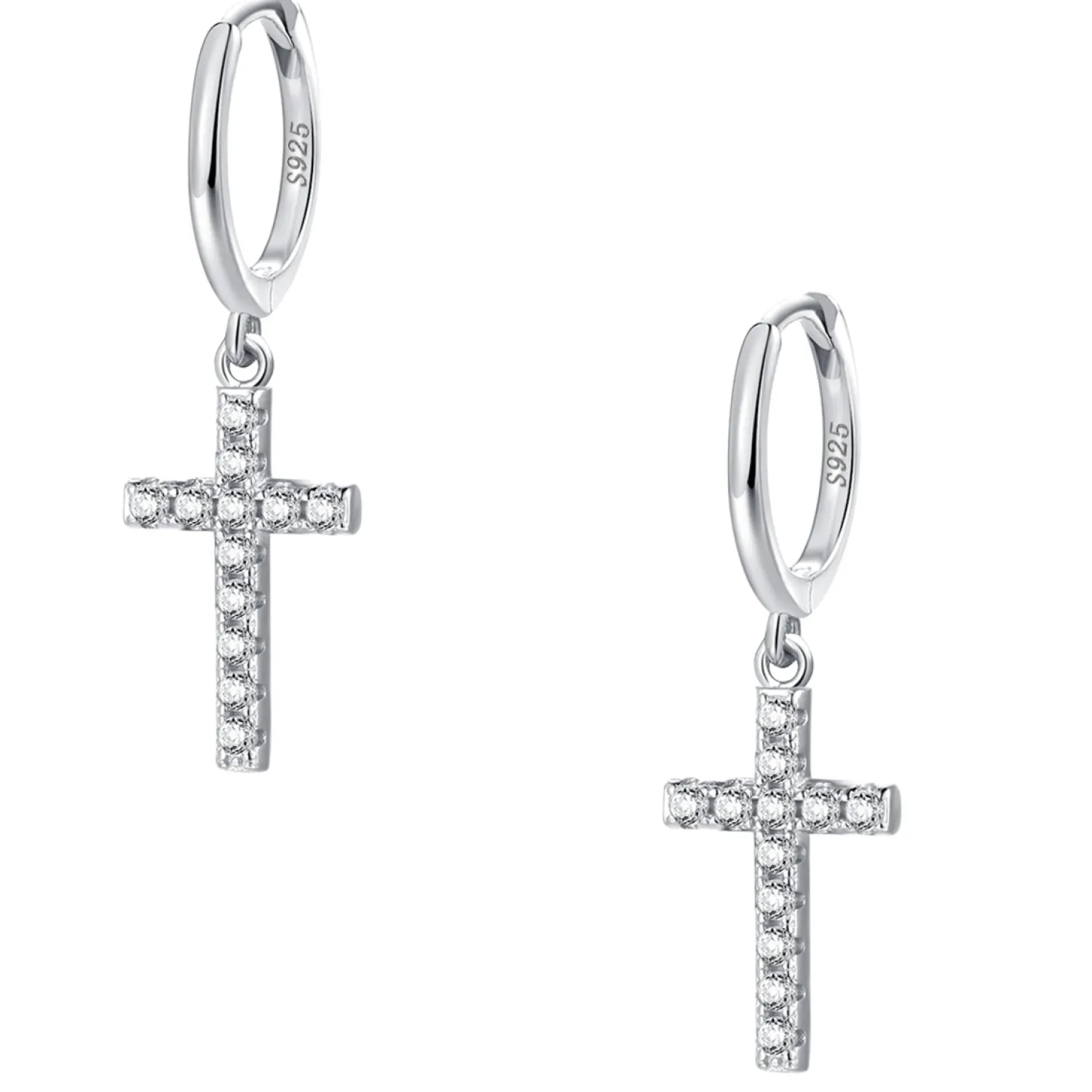 Huggie Ohrringe | Hey Happiness Kreuz Huggies Creolen Sterlingsilber in Gold