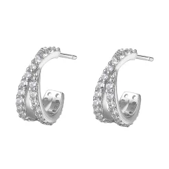 Creolen | Hey Happiness Kreuz und Quer Creolen mit Edelsteinen Sterlingsilber Silver