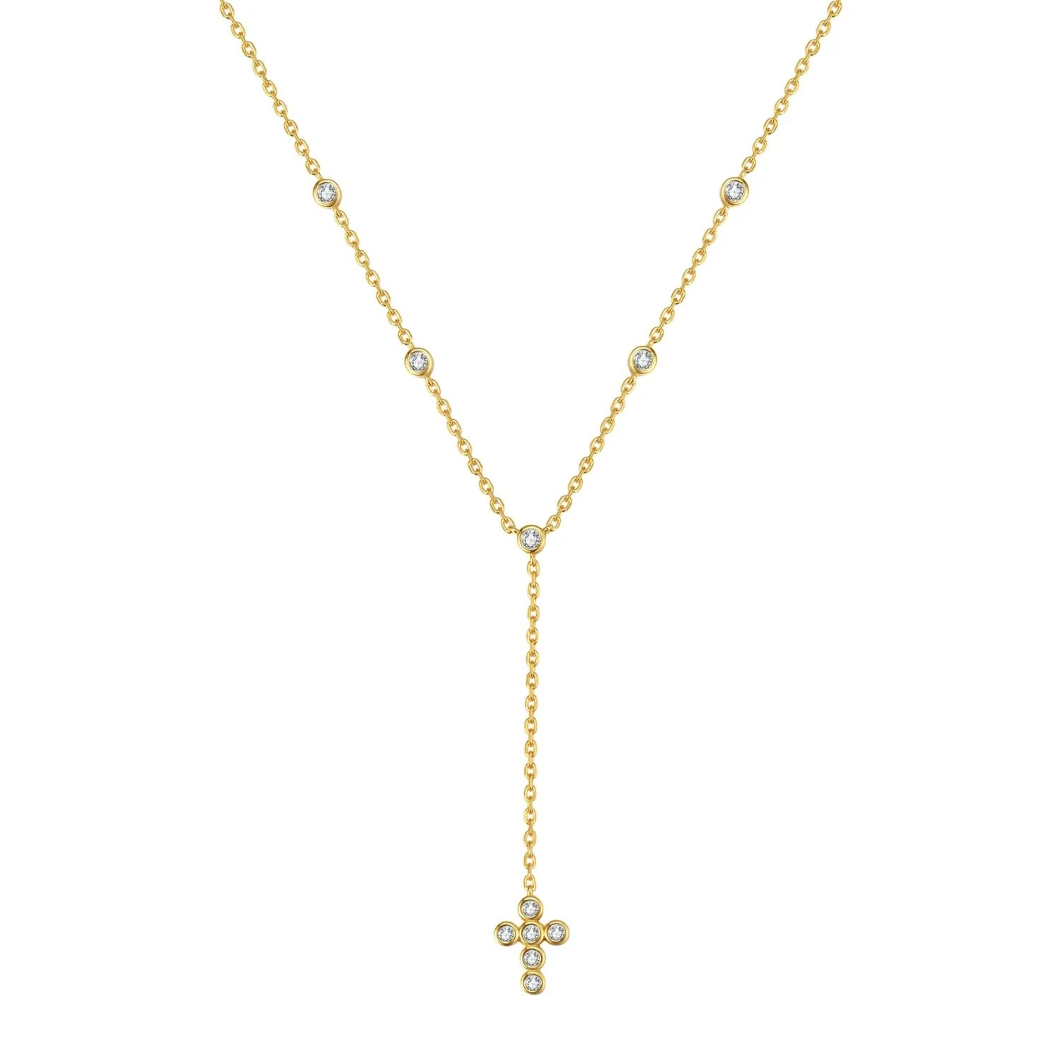 Lariat Necklaces | Filigrane Ketten | Hey Happiness Kreuz Y Lariat Kette aus Sterlingsilber