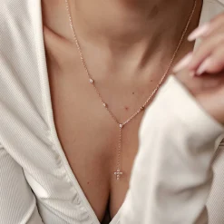Lariat Necklaces | Filigrane Ketten | Hey Happiness Kreuz Y Lariat Kette aus Sterlingsilber