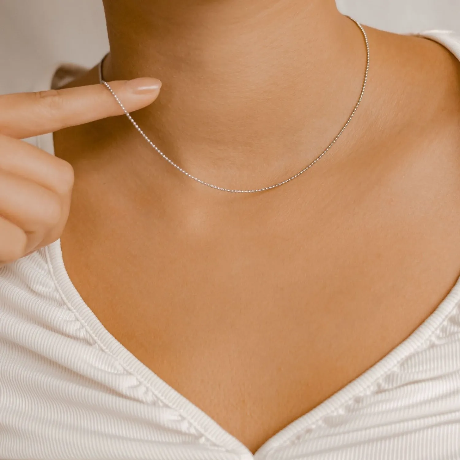 Filigrane Ketten | Hey Happiness Kugelkette in Silber Silver