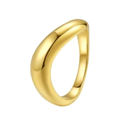 Auffällige Ringe | Hey Happiness Kurvenring aus Edelstahl Gold