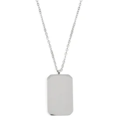 Filigrane Ketten | Hey Happiness Lange Kette Viereck Anhänger in Silberfarbe Silver