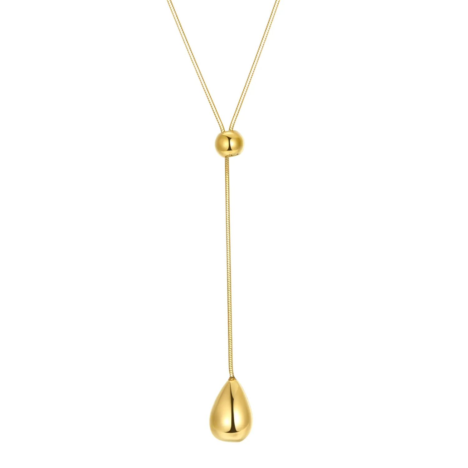 Filigrane Ketten | Lariat Necklaces | Hey Happiness Lariat Y Doppeltropfen Halskette aus Edelstahl