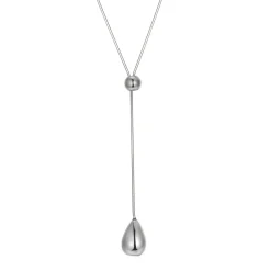 Filigrane Ketten | Lariat Necklaces | Hey Happiness Lariat Y Doppeltropfen Halskette aus Edelstahl