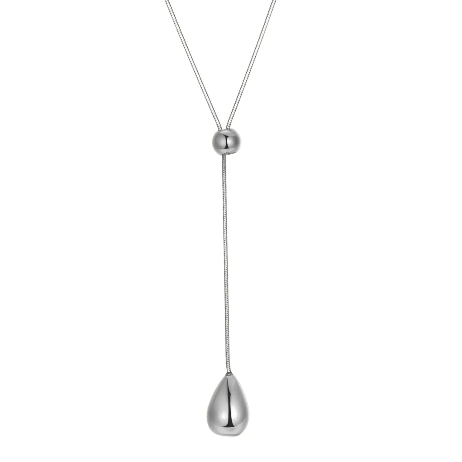 Filigrane Ketten | Lariat Necklaces | Hey Happiness Lariat Y Doppeltropfen Halskette aus Edelstahl